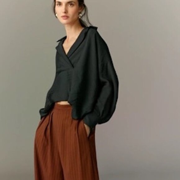 The Dylon Long-Sleeve Wide-Placket Top By Anthropologie S $98 NWT - Picture 1 of 3